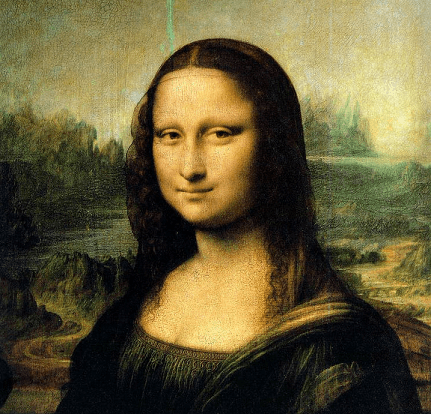 The Mona Lisa, one of the three test images used for segmentation